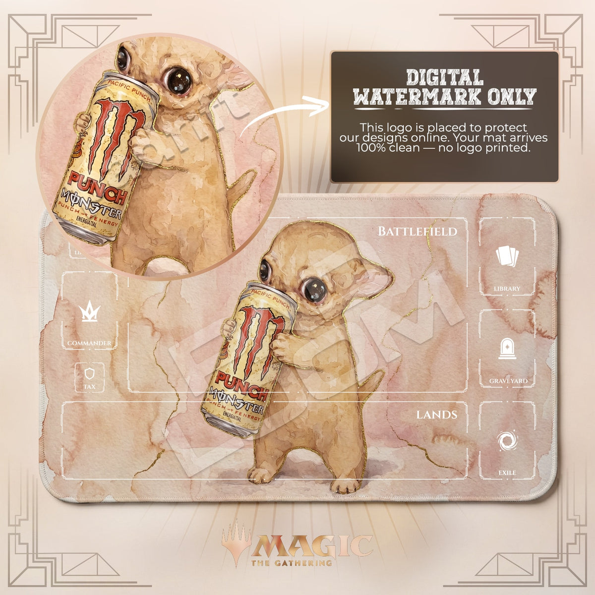 Energy Drink Chihuahua Playmat - MTG Magic Mat