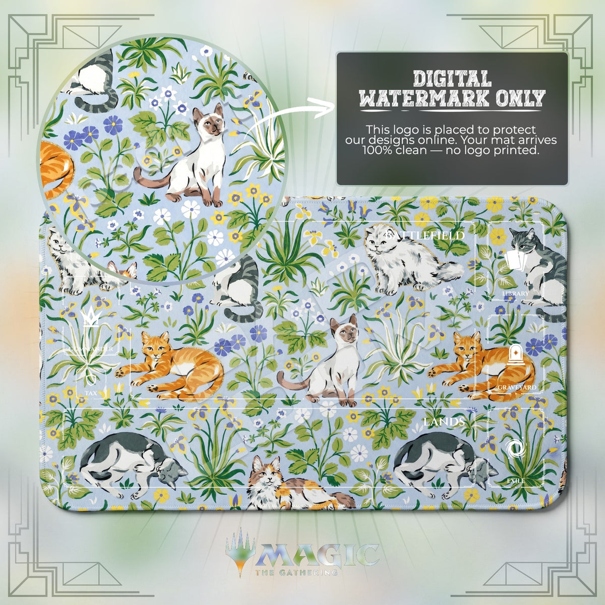 Cat Garden Tapestry Playmat - MTG Magic Mat