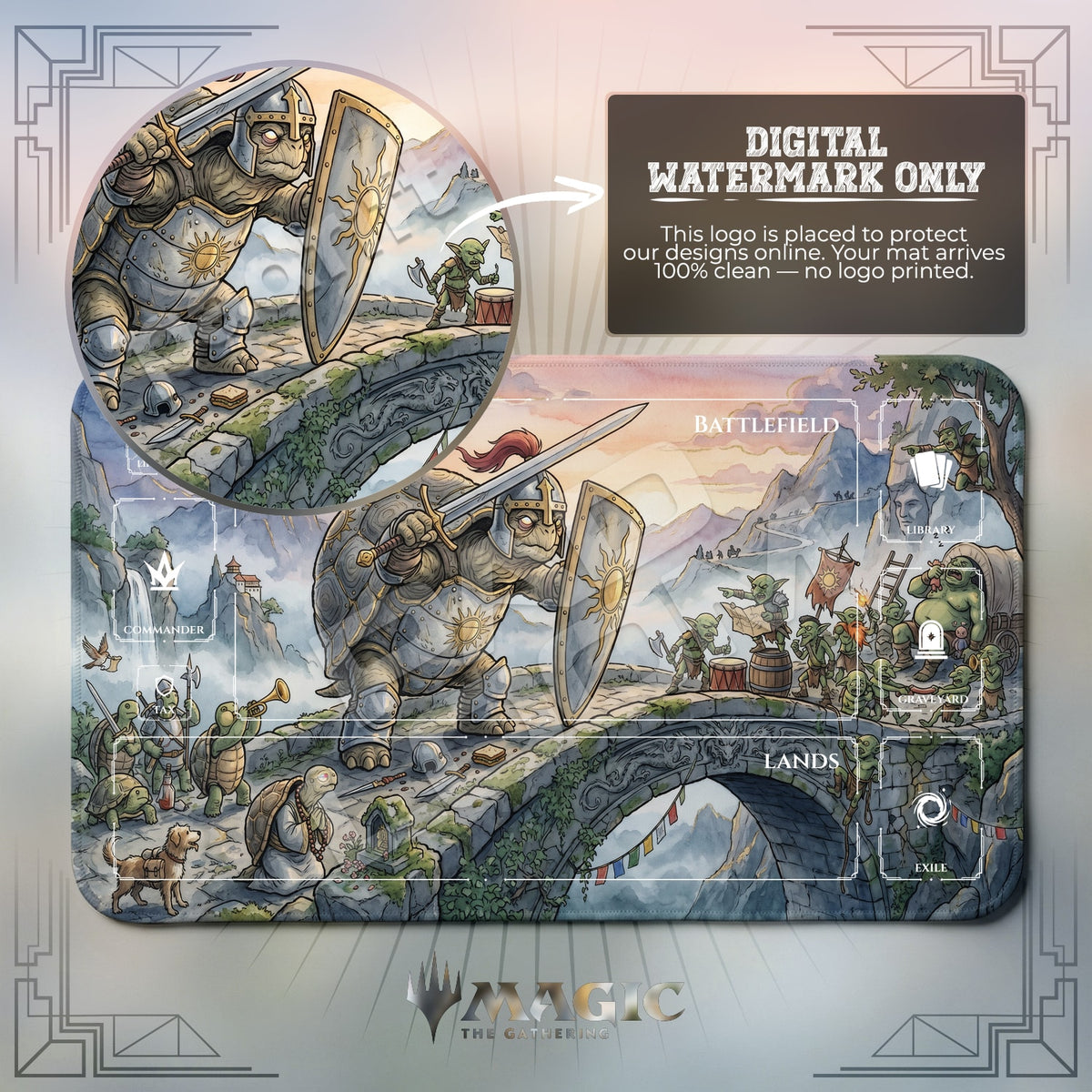 Tortoise Knight Bridge Playmat - MTG Magic Mat