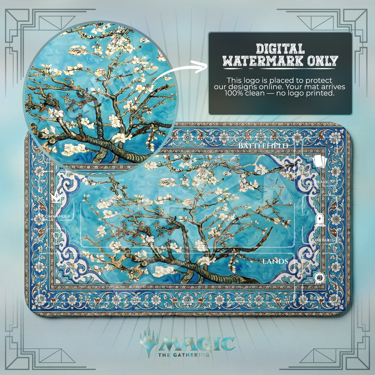 Almond Blossom Tile Playmat - MTG Magic Mat