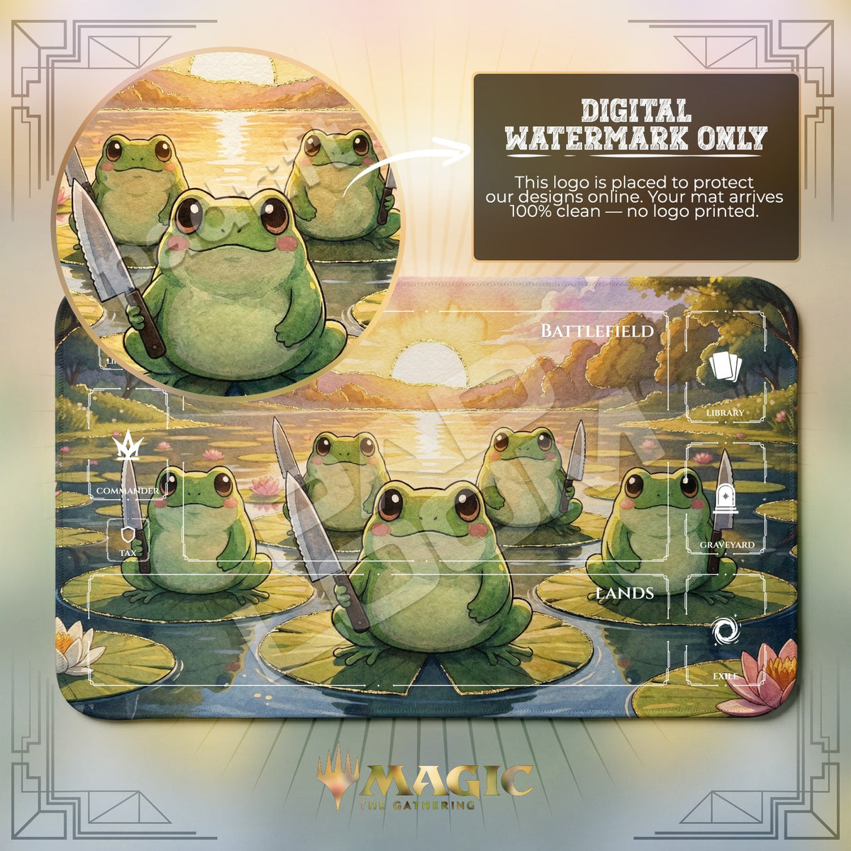 Knife Frog Sunset Playmat - MTG Magic Mat