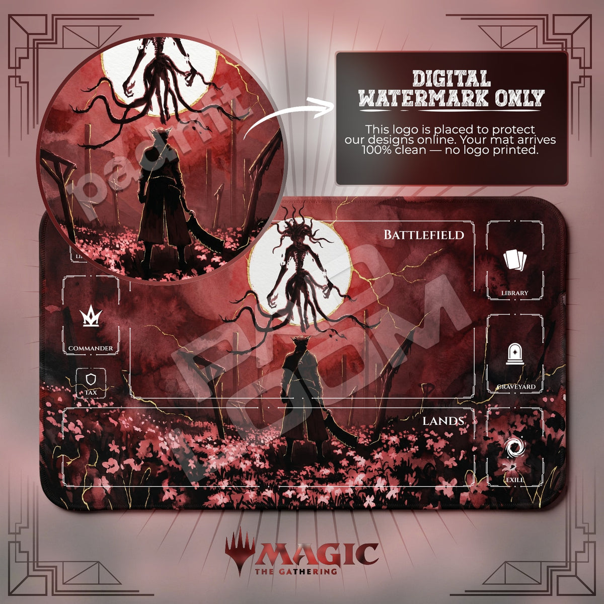 Bloodborne Blood Moon Playmat - MTG Magic Mat