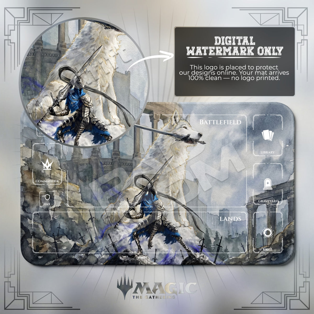 Artorias and Sif Playmat - MTG Magic Mat