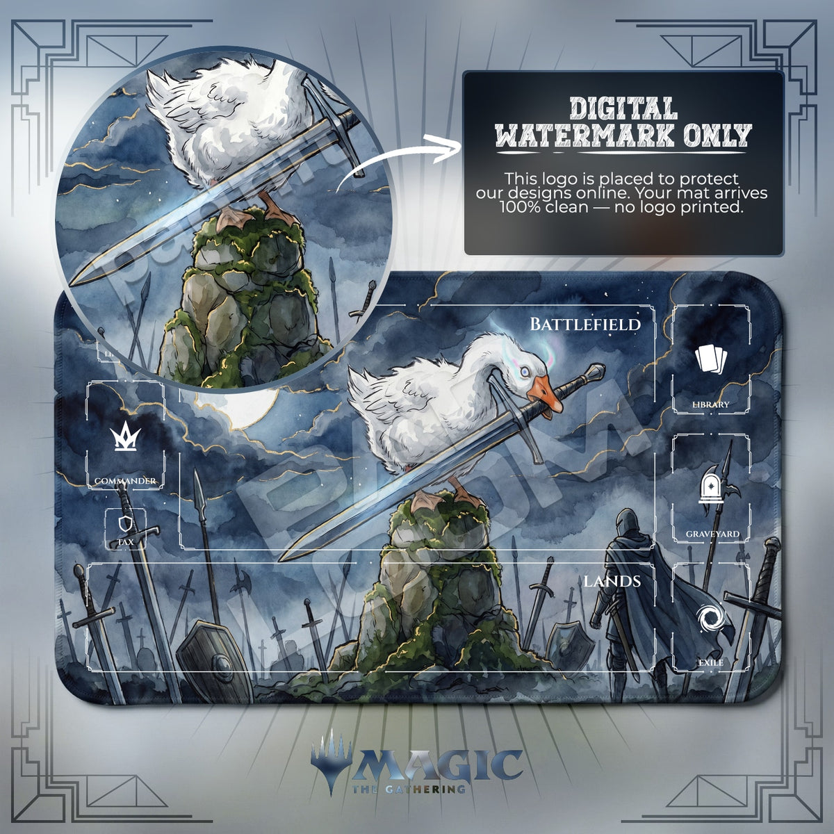 Sword Goose Moonlit Playmat - MTG Magic Mat