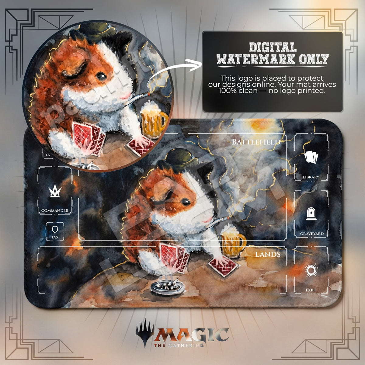 Gambler Guinea Pig Playmat - MTG Magic Mat