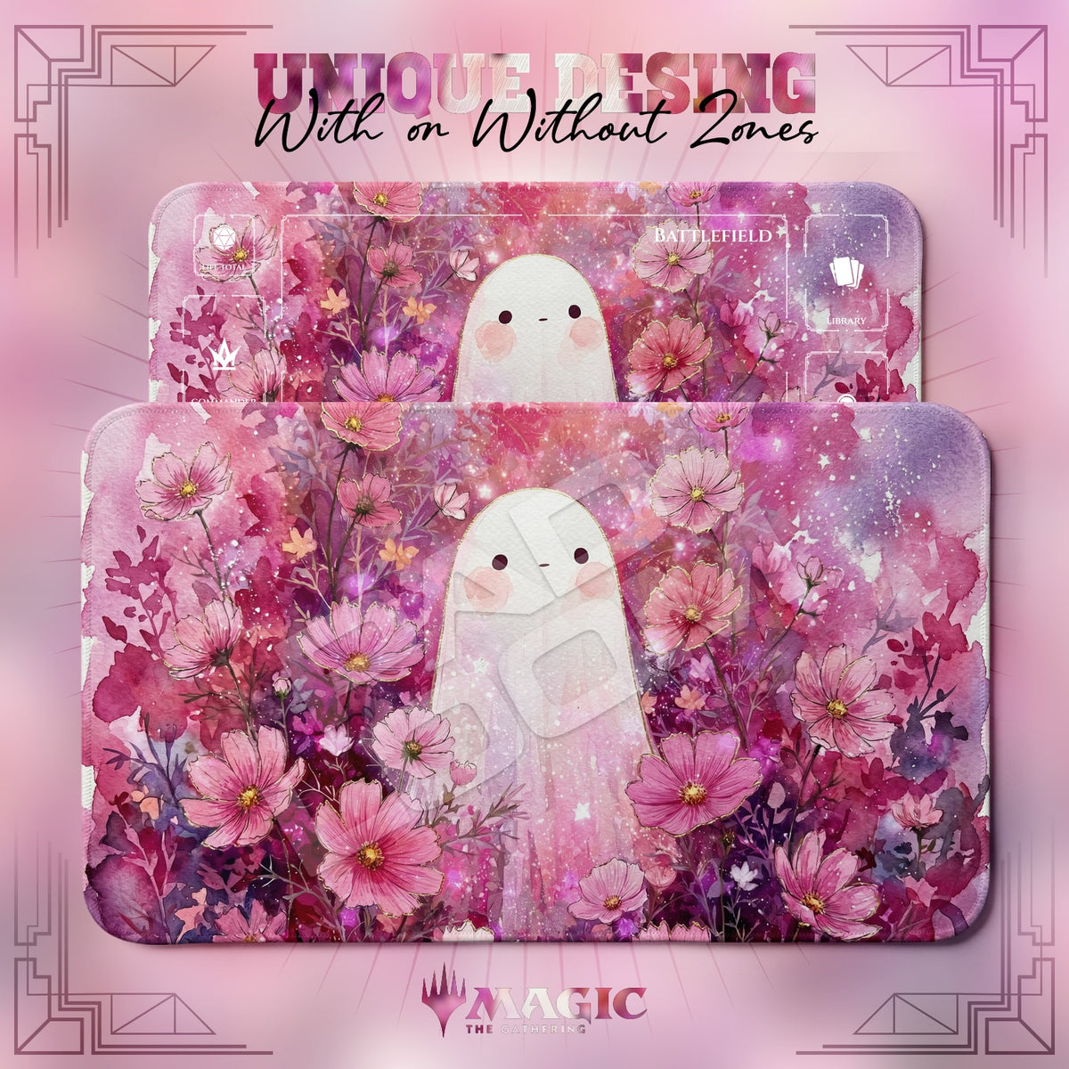 Pink Cosmos Ghost Playmat - MTG Magic Mat