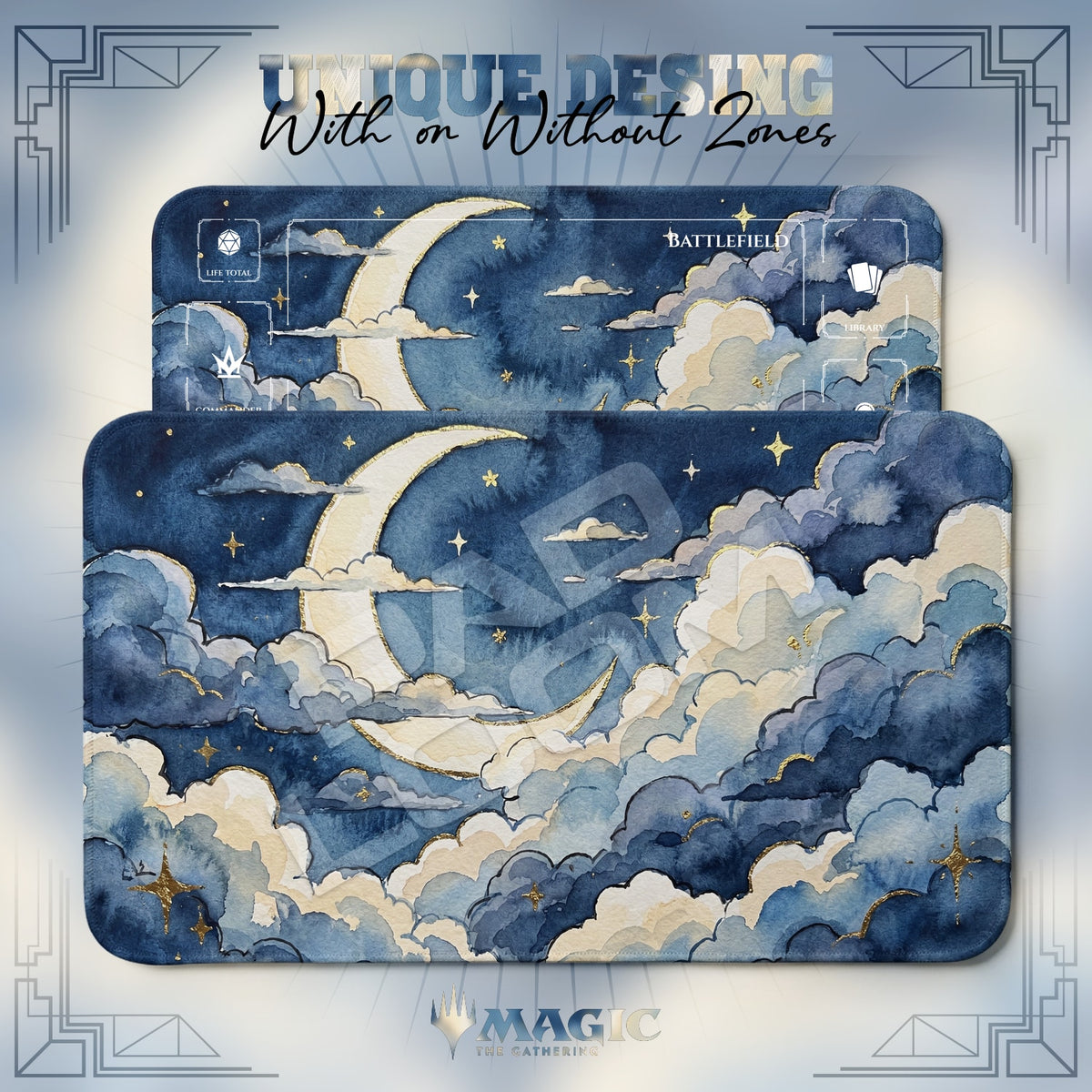 Crescent Moon Cloud Playmat - MTG Magic Mat