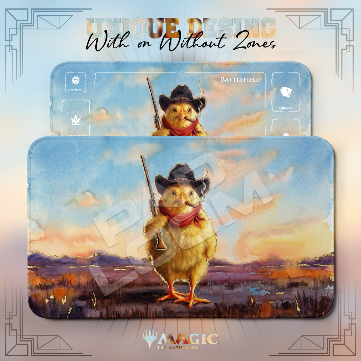 Outlaw Cowboy Chick Playmat - MTG Magic Mat