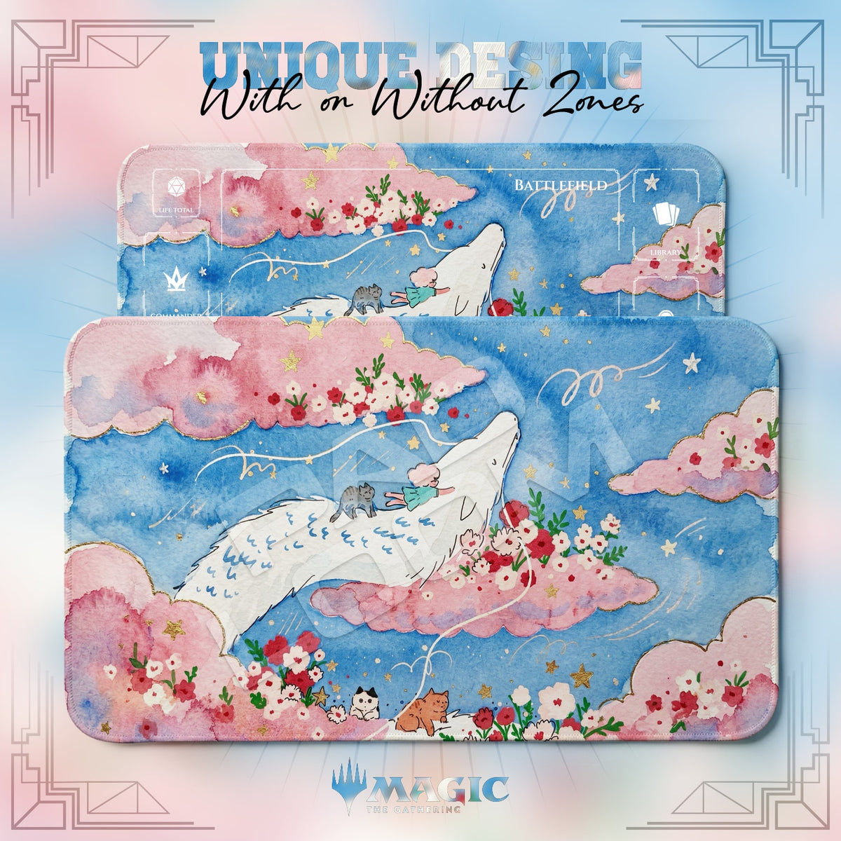 Cloud Dragon Blossom Playmat - MTG Magic Mat