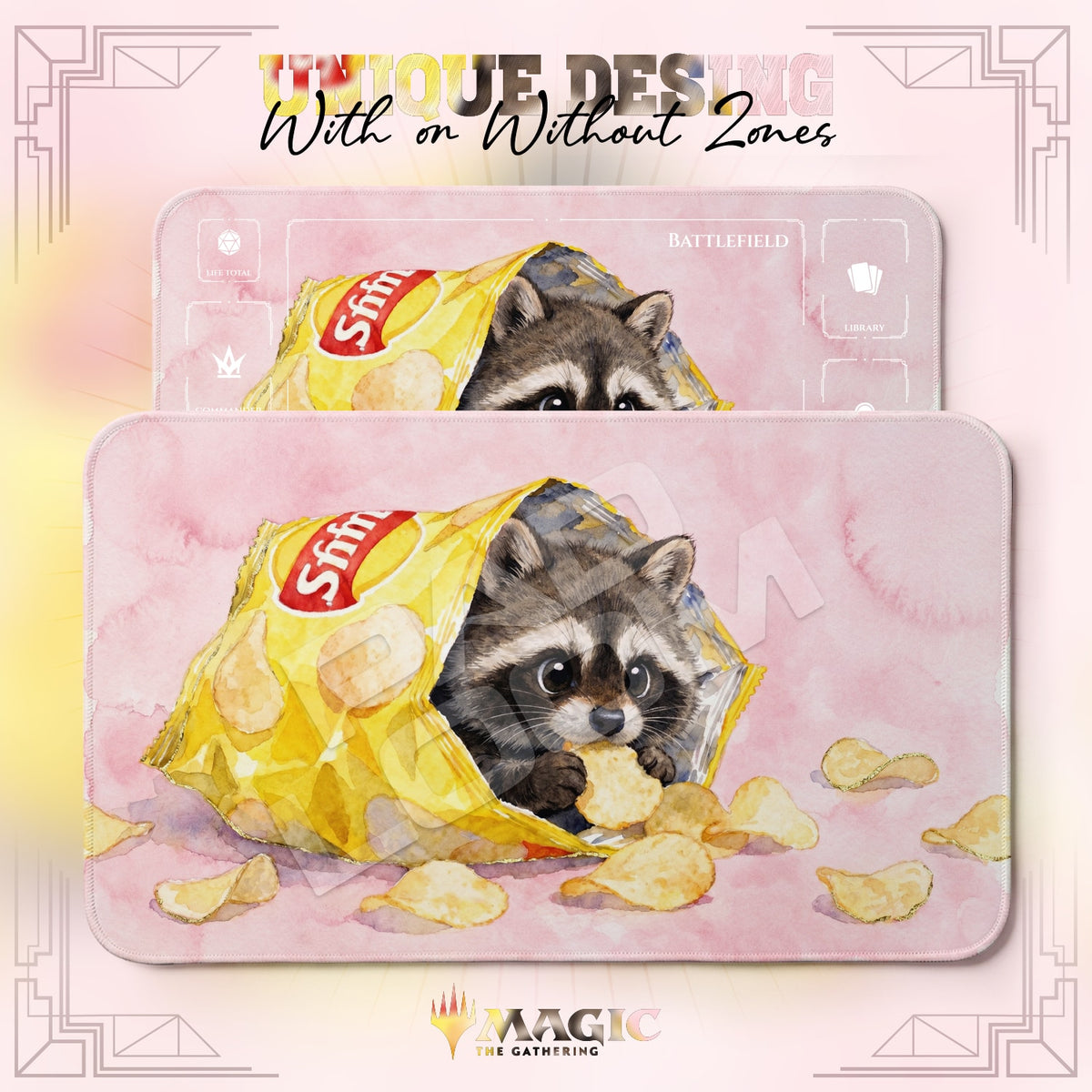 Chip Bag Raccoon Playmat - MTG Magic Mat