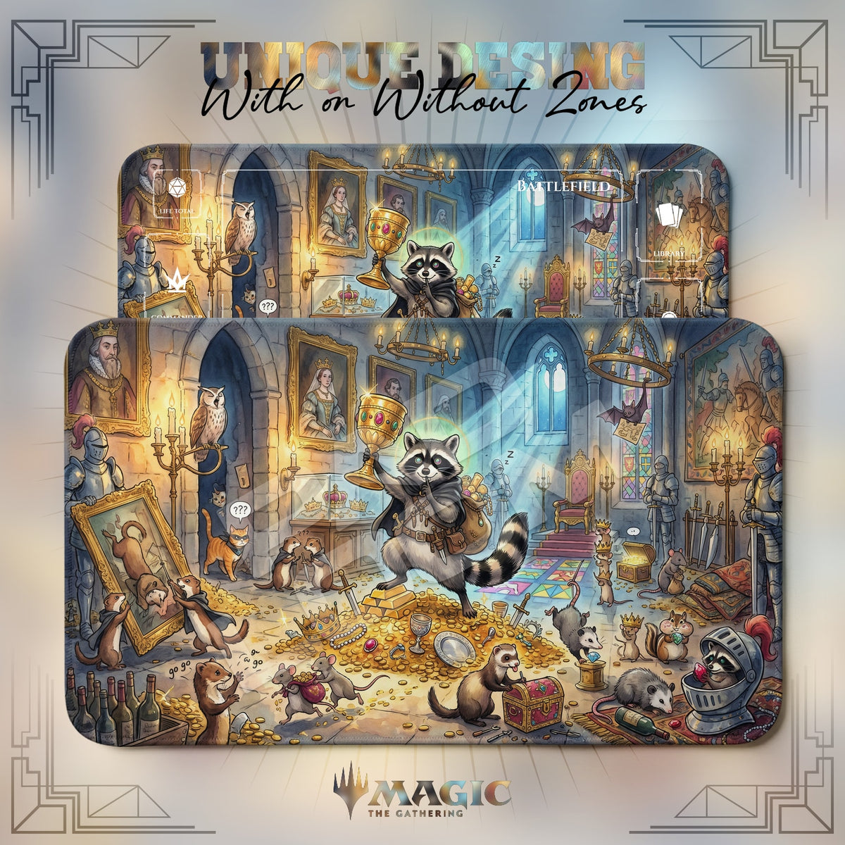 Raccoon Rogue Heist Playmat - MTG Magic Mat