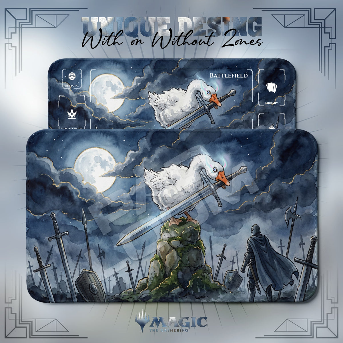 Sword Goose Moonlit Playmat - MTG Magic Mat