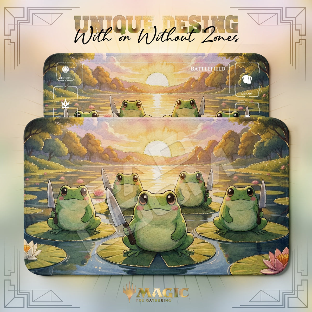 Knife Frog Sunset Playmat - MTG Magic Mat