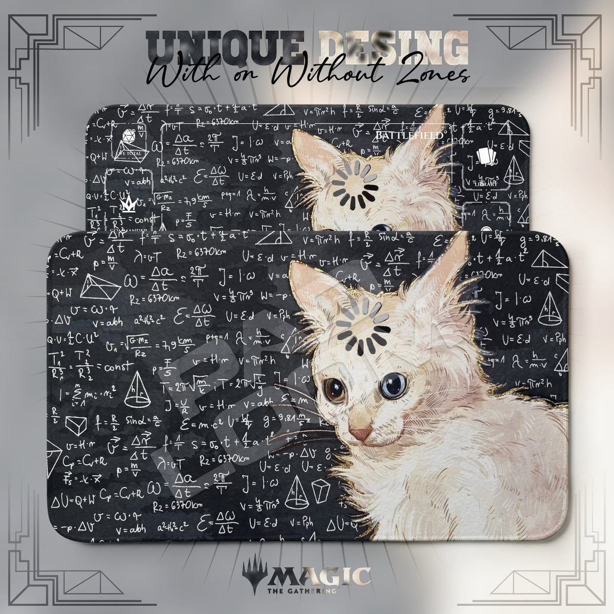 Loading Cat Chalkboard Playmat - MTG Magic Mat
