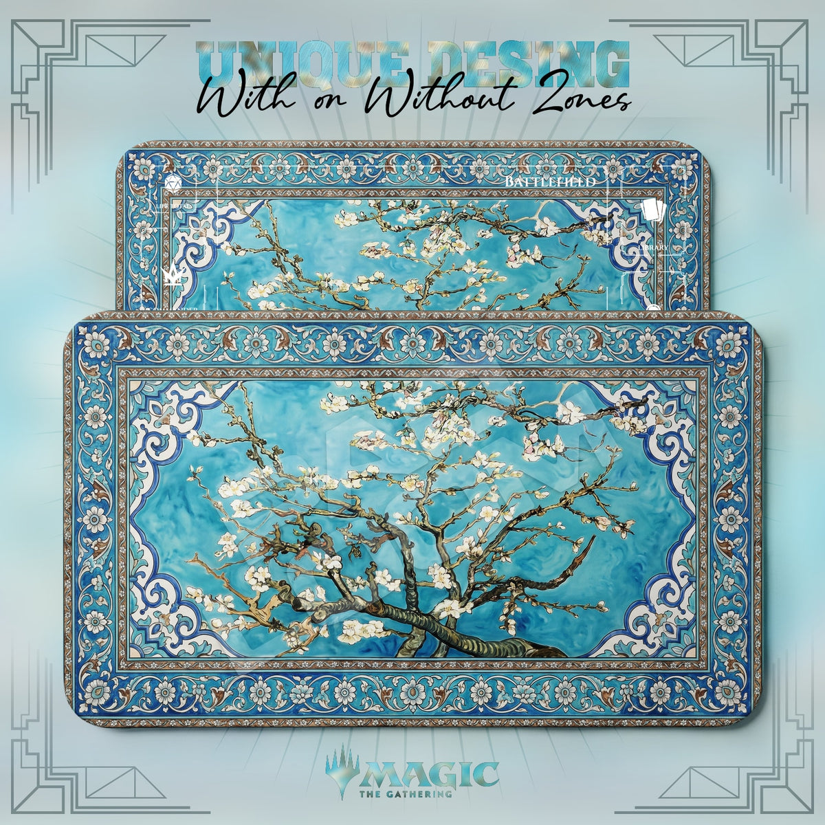 Almond Blossom Tile Playmat - MTG Magic Mat