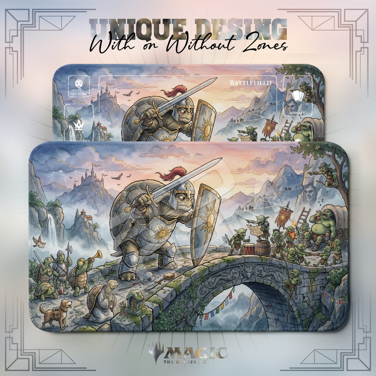Tortoise Knight Bridge Playmat - MTG Magic Mat