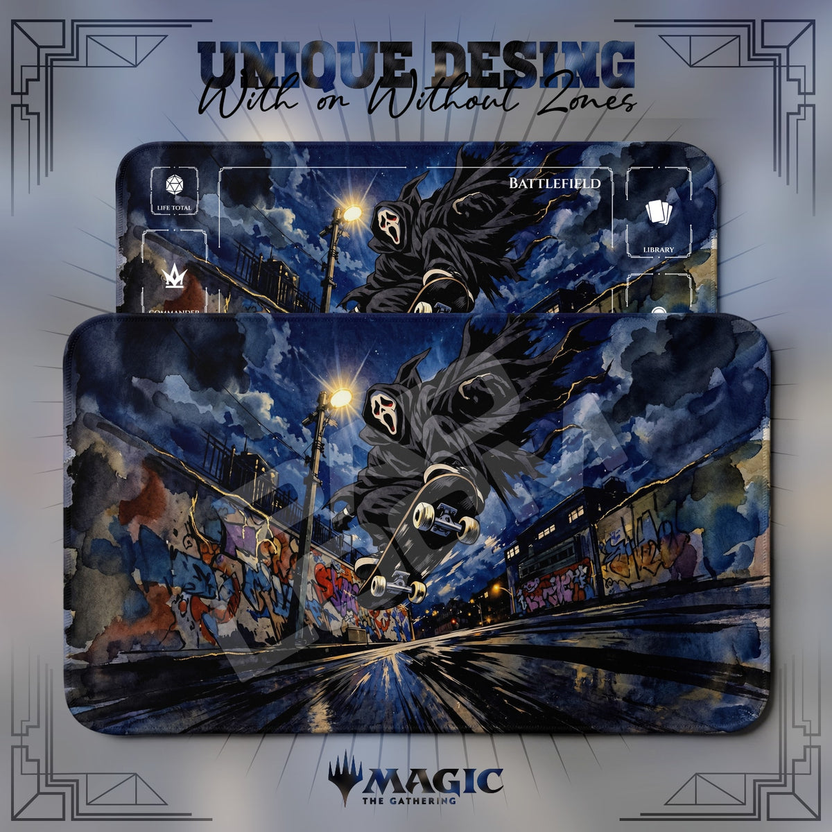 Scary Ghostface Skate Playmat - MTG Magic Mat