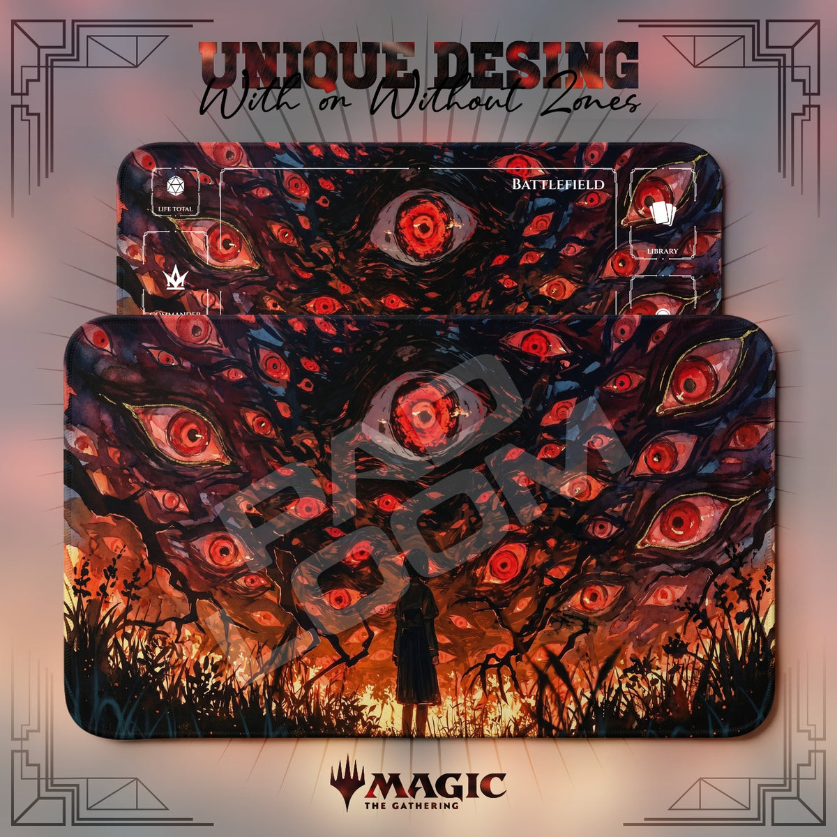 Crimson Eyes Tree Playmat - MTG Magic Mat