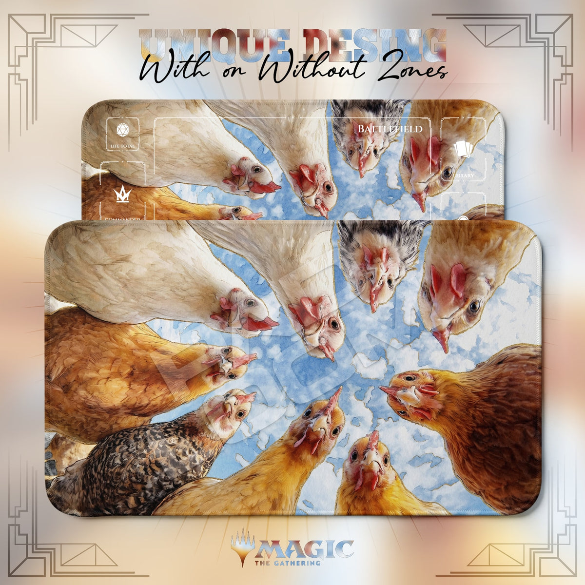 Chicken Circle Sky Playmat - MTG Magic Mat