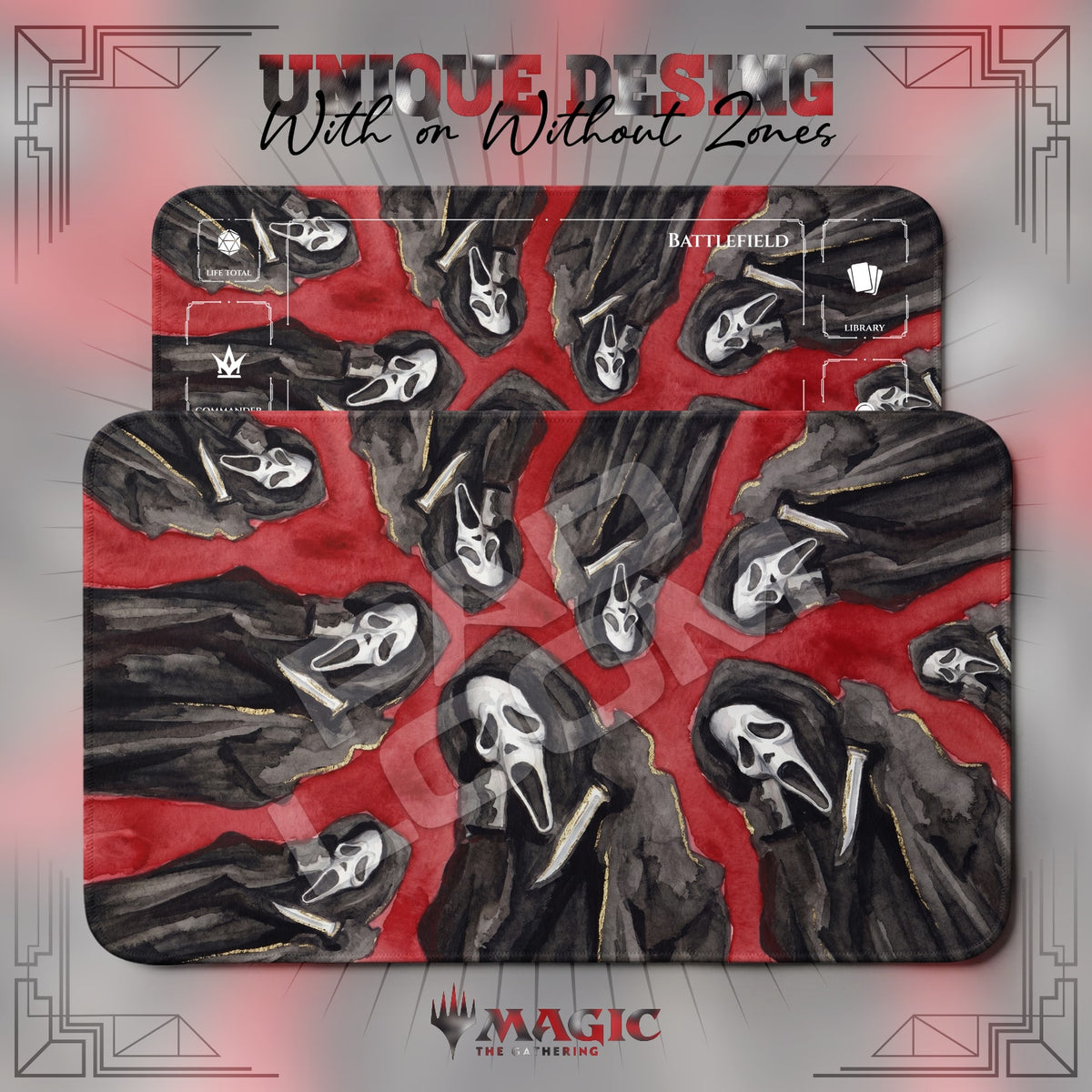 Scary Ghostface Circle Playmat - MTG Magic Mat