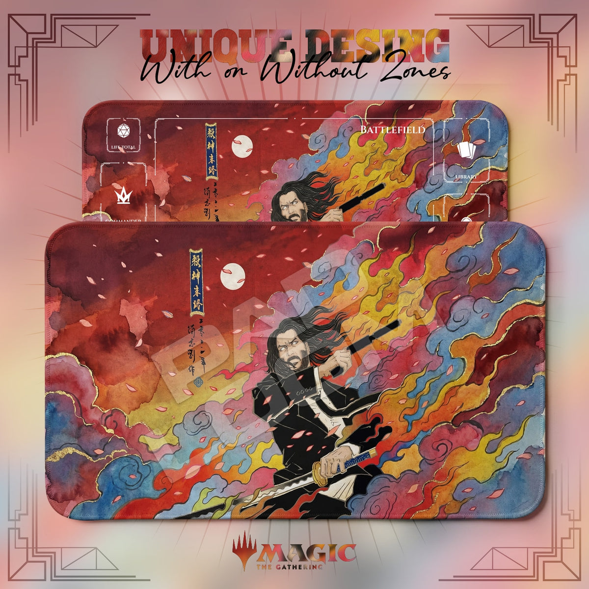 John Wick Ukiyo-e Playmat - MTG Magic Mat