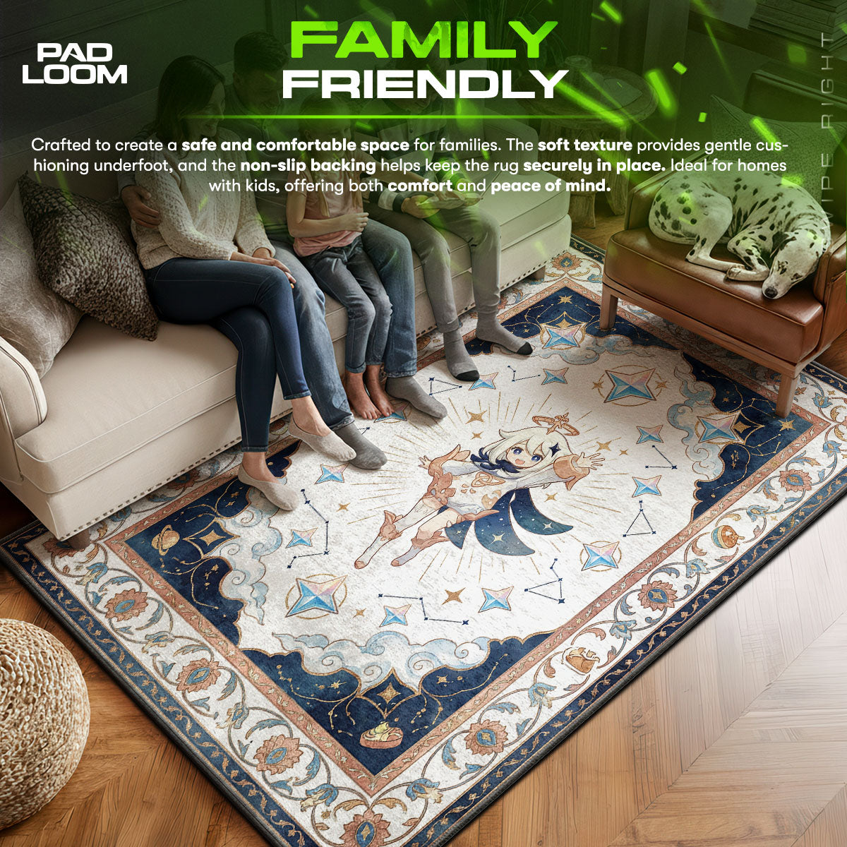 Paimon Celestial Star Rug - Genshin Impact Chair Mat