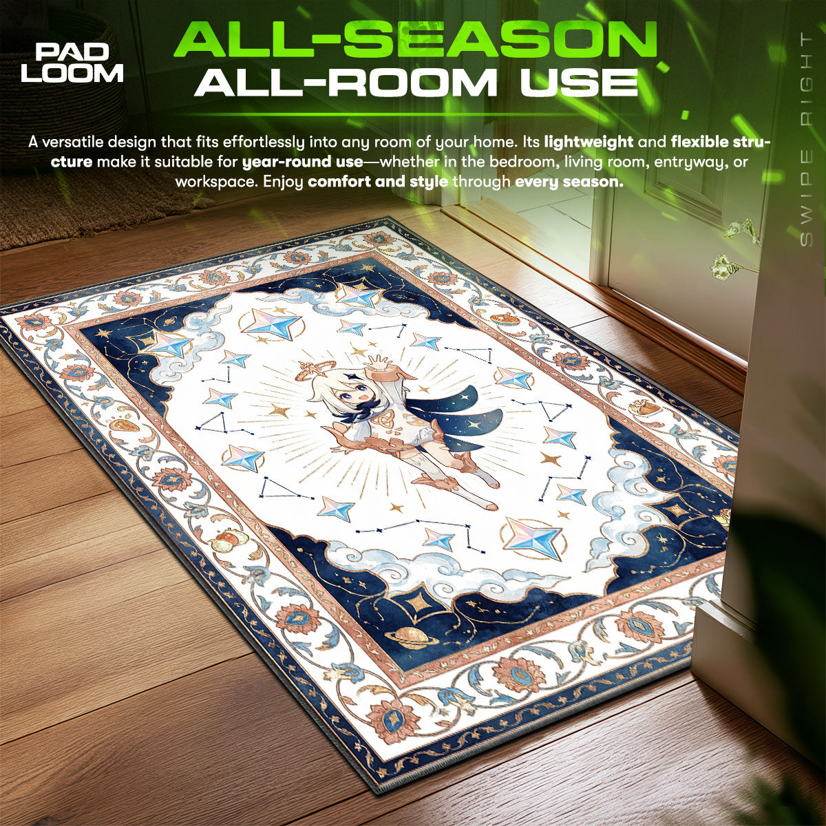 Paimon Celestial Star Rug - Genshin Impact Chair Mat