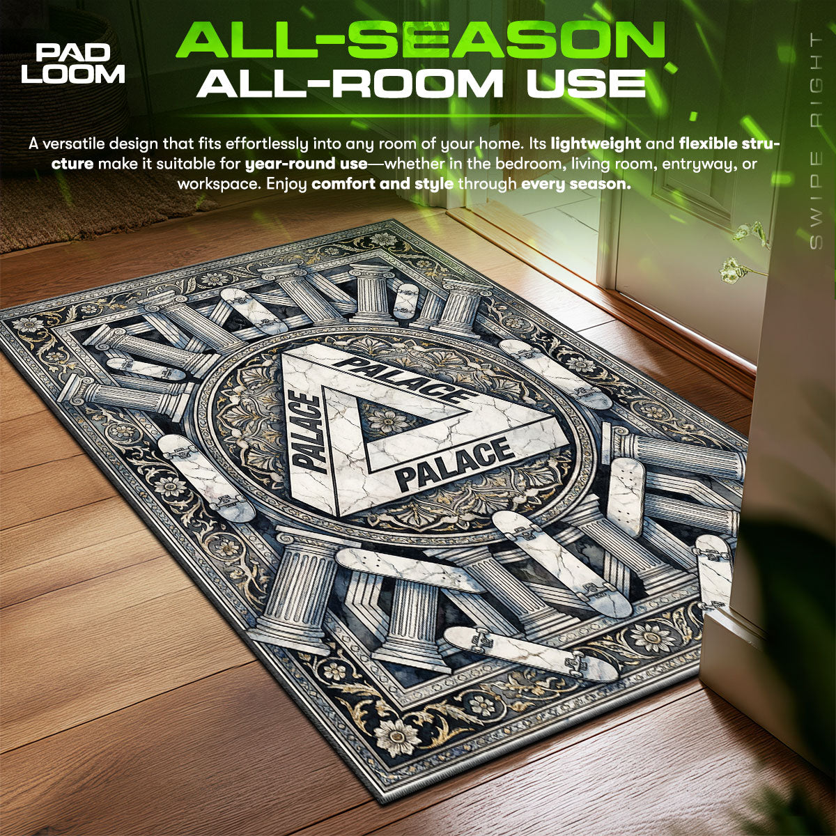 Palace Marble Tri Ferg Streetwear Floor fan rug — premium quality print