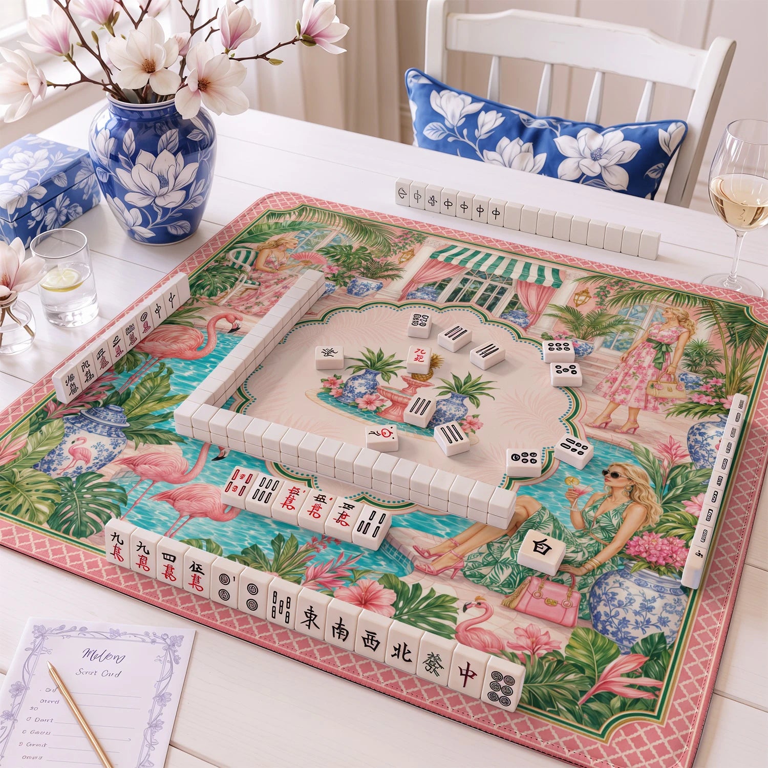 Palm Beach mahjong mat – M (60x60 cm) and L (81x81 cm) sizes