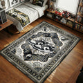 Panda Dunk sneakers with yin yang and bamboo symbols black and white gold hypebeast area rug