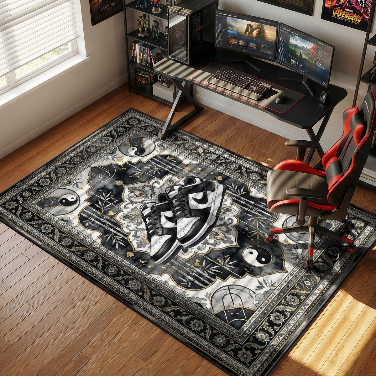 Panda Dunk Yin Yang Sneakerhead Floor rug — main product view