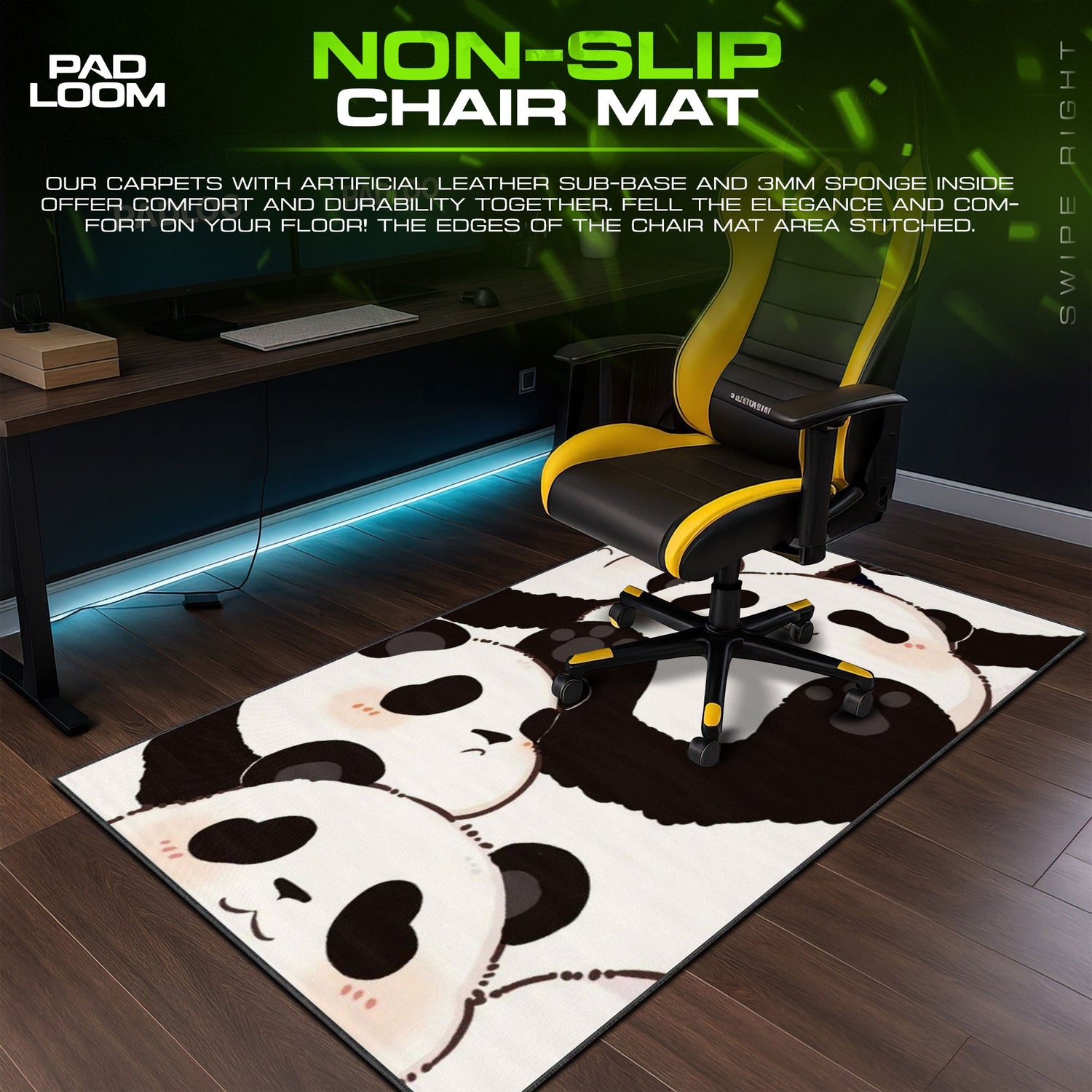 Panda Mouse Pad, Cute Cartoon Animal Desk Mat Padloom