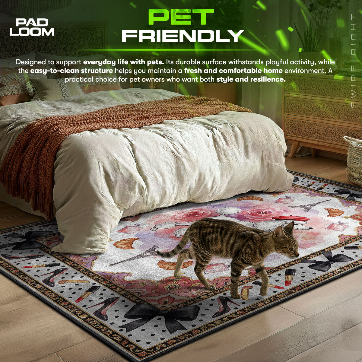 Paris Poodle Fashion Rug – Chic Paris Girls Room Decor