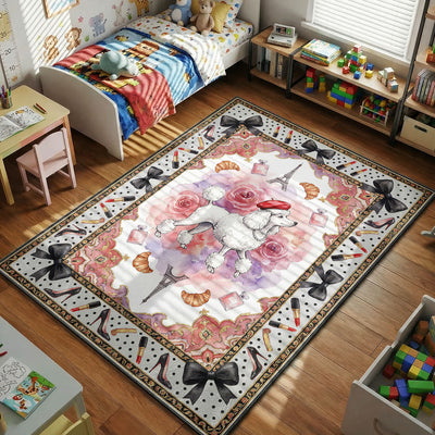 Paris Poodle Fashion Rug – Chic Paris Girls Room Decor