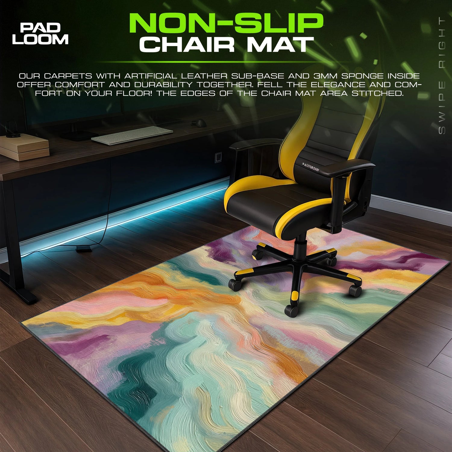 Pastel Current Swirl Mouse Pad - Abstract Desk Mat