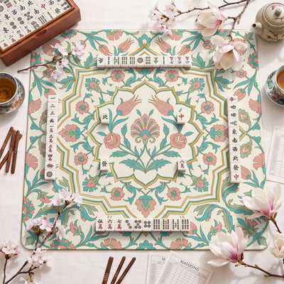 Pastel Iznik Tile Mahjong Mat - Mah Jongg Mat