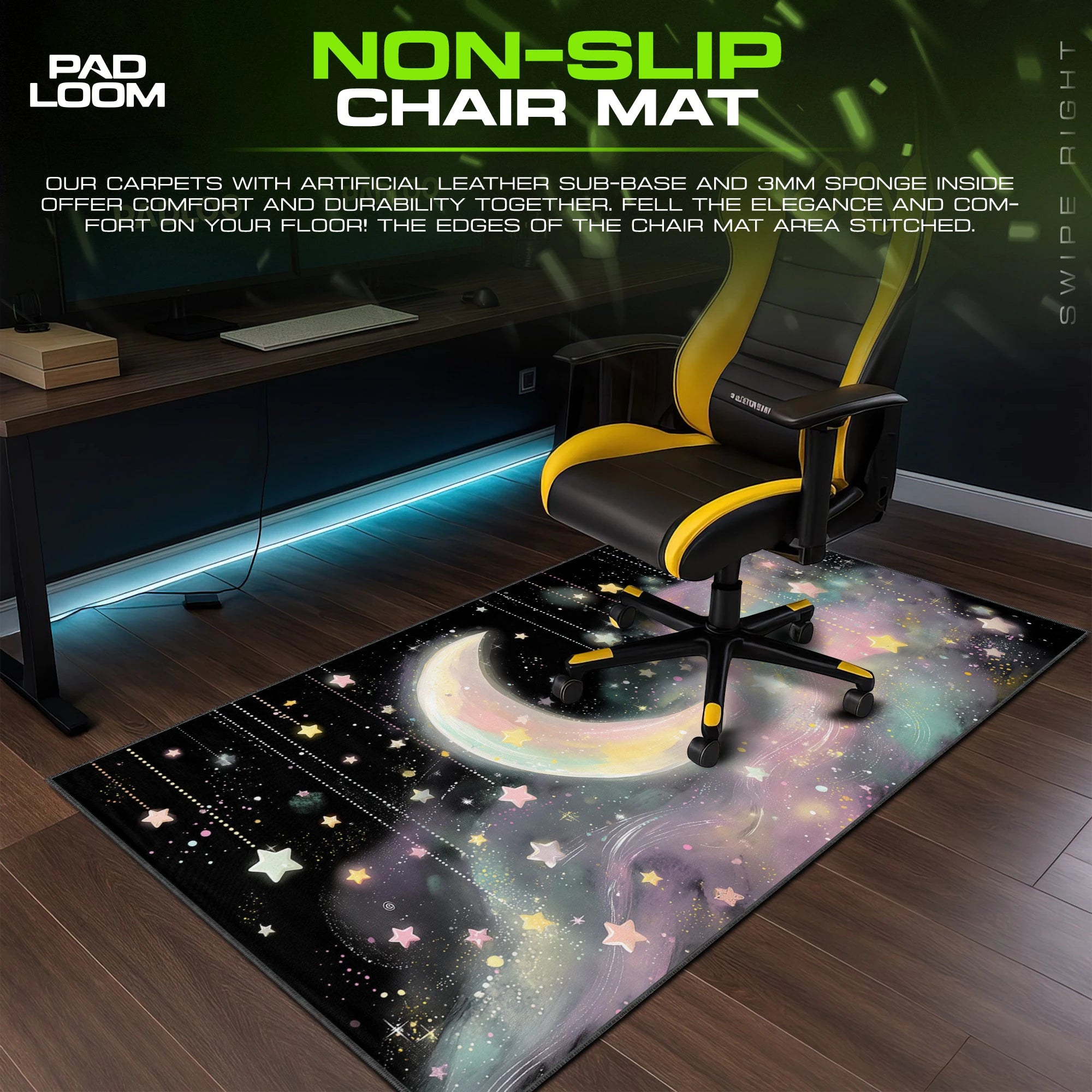 Pastel Moon Stardust Mouse Pad - Celestial Desk Mat