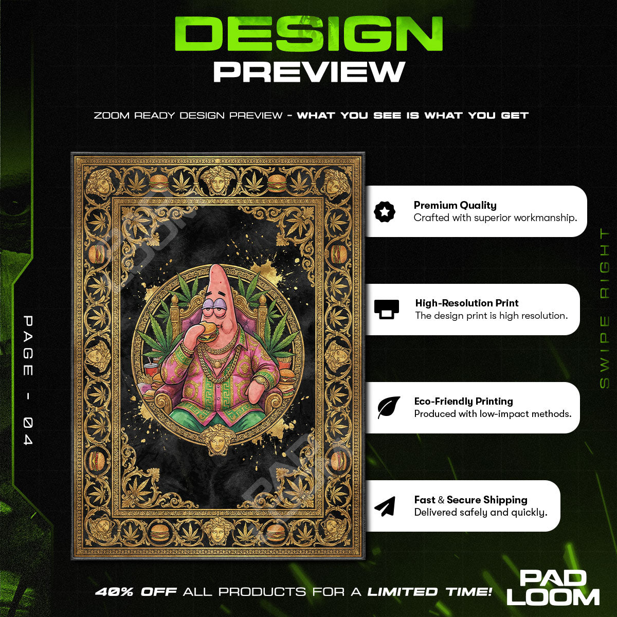 Decor character design printed on rug