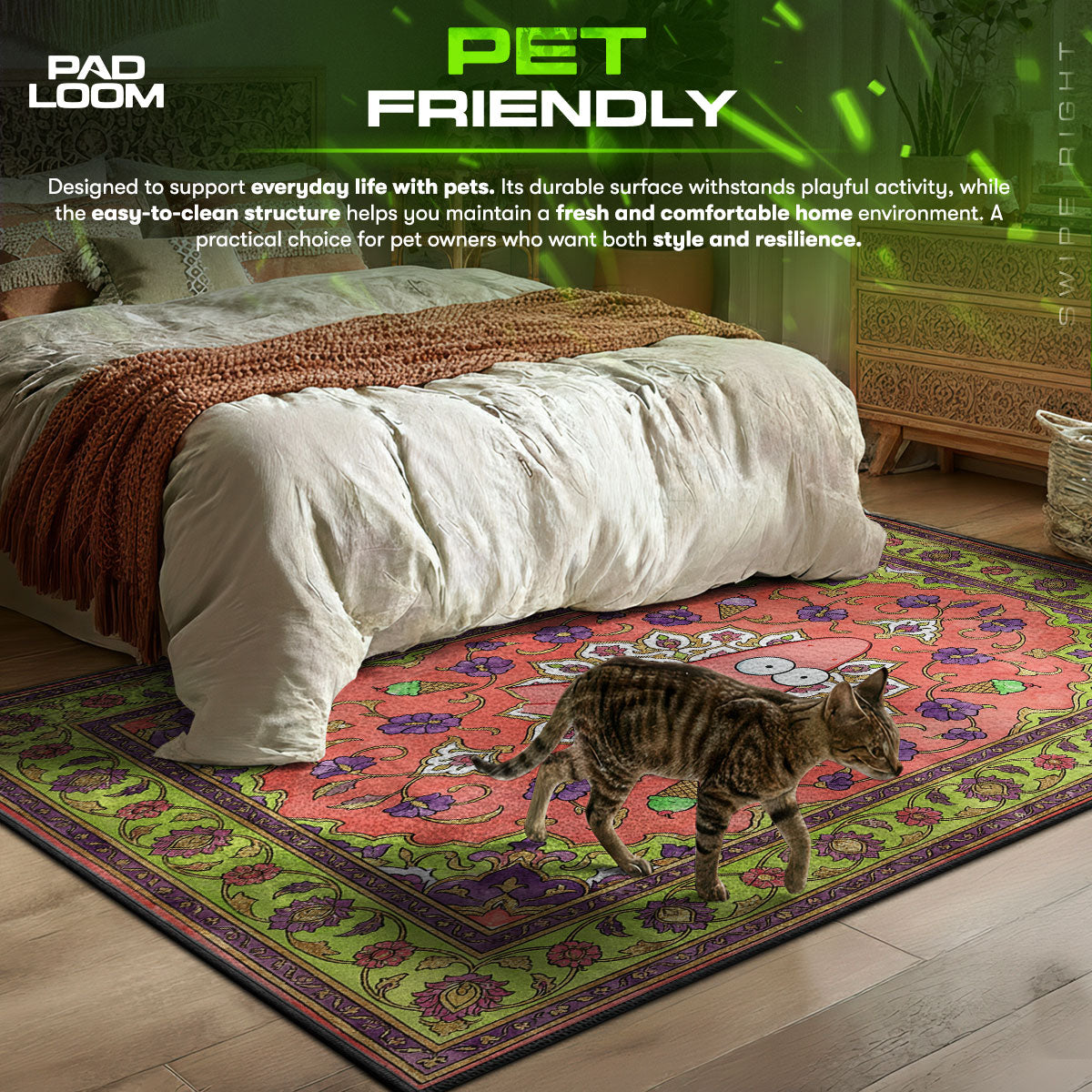 Patrick Surprised themed area rug for home decor fans