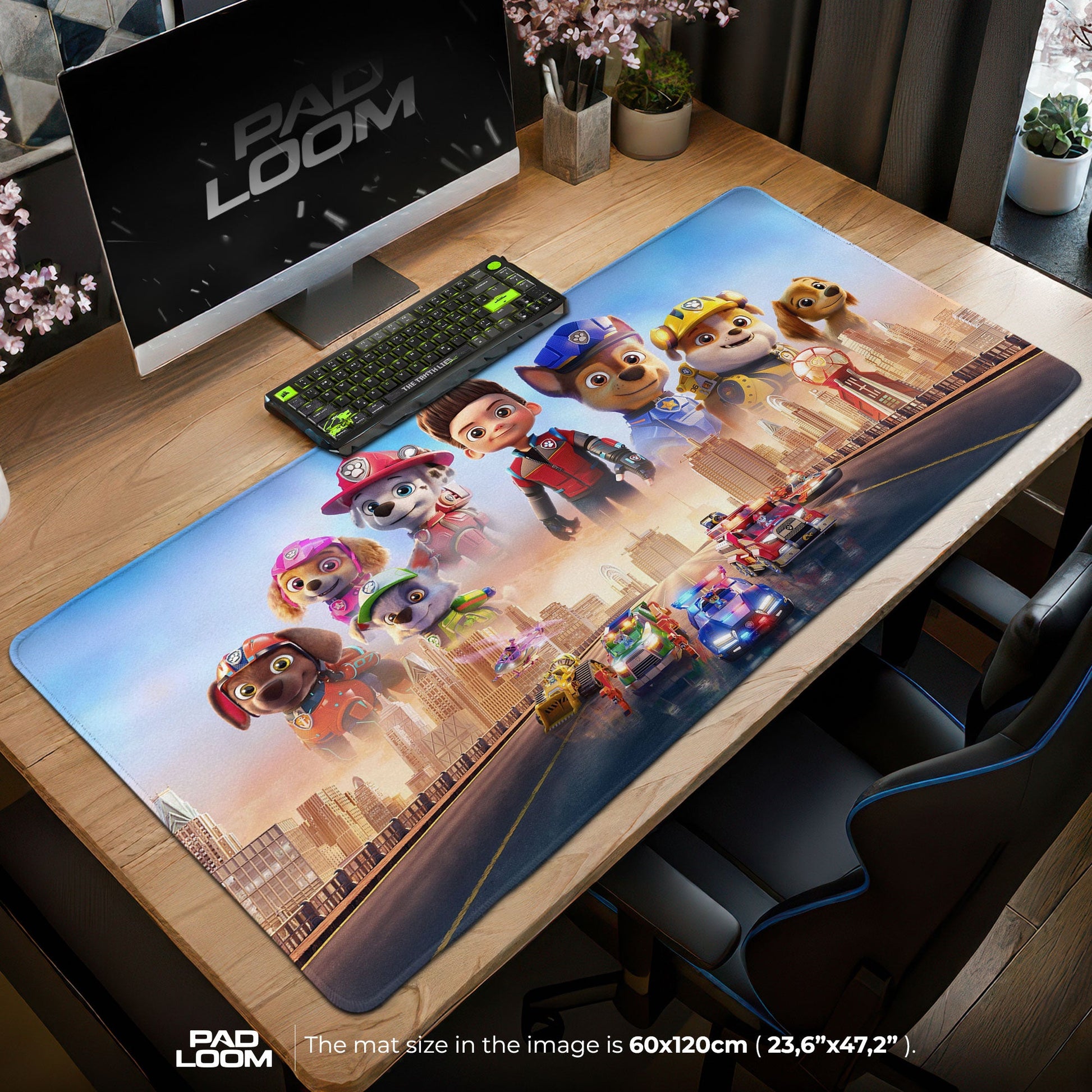 Paw Patrol City Chase Mouse Pad - Hero Pups Desk Mat Padloom