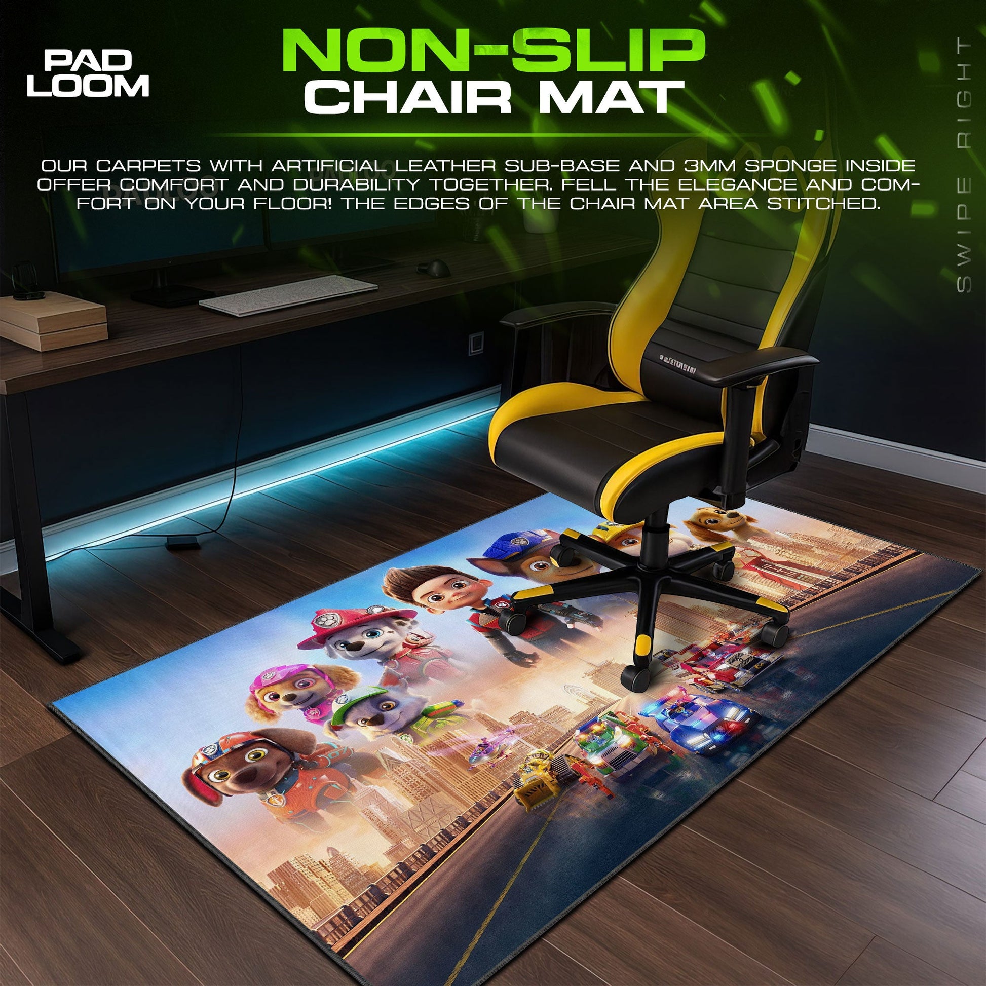 Paw Patrol City Chase Mouse Pad - Hero Pups Desk Mat Padloom