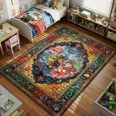 PAW Patrol Team Dark Rug — Kids Bedroom Playroom Rug