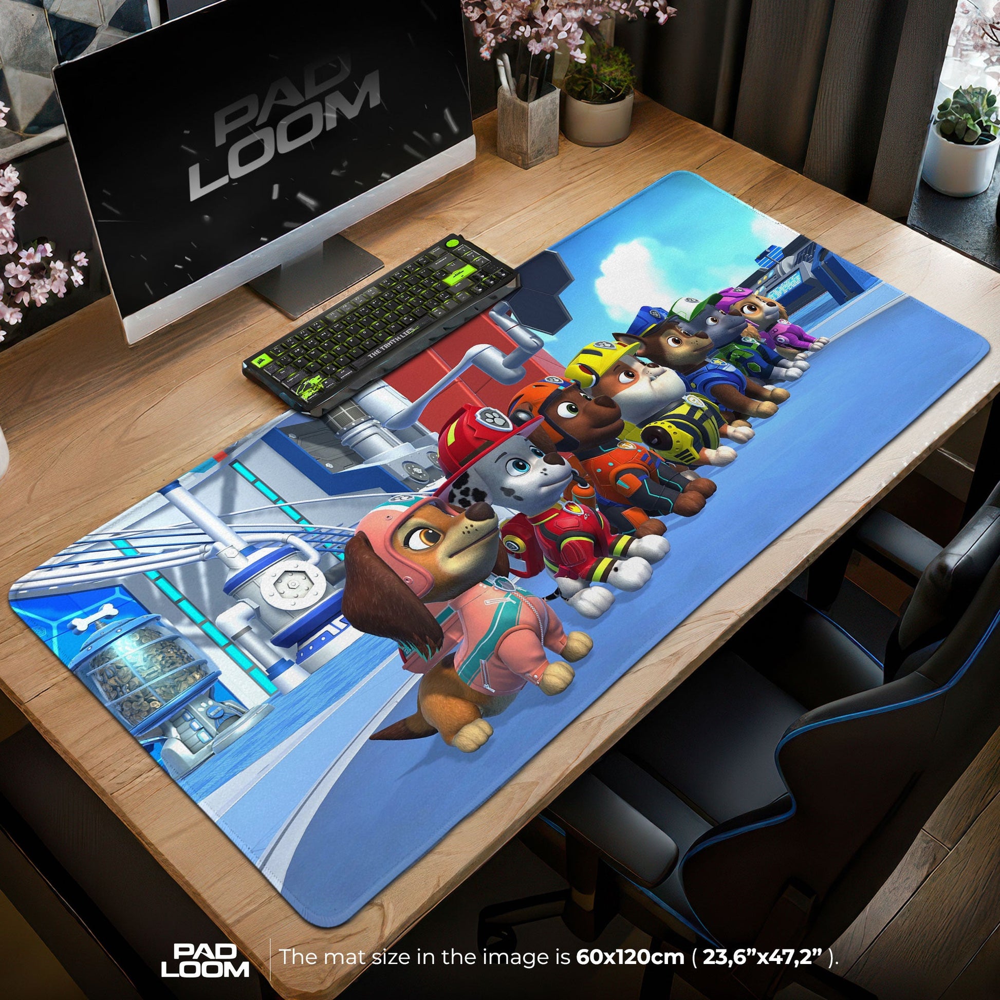 Paw Patrol Team Lineup Mouse Pad - Rescue Pups Desk Mat Padloom