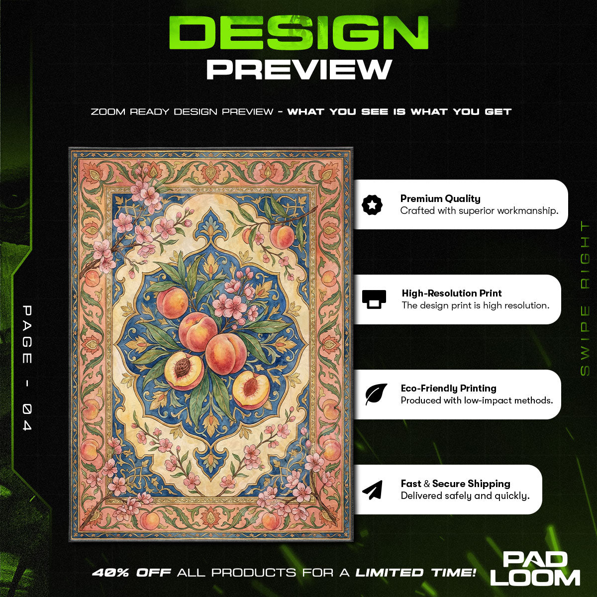 Peach Blossom Summer Kitchen Floor rug — main product view