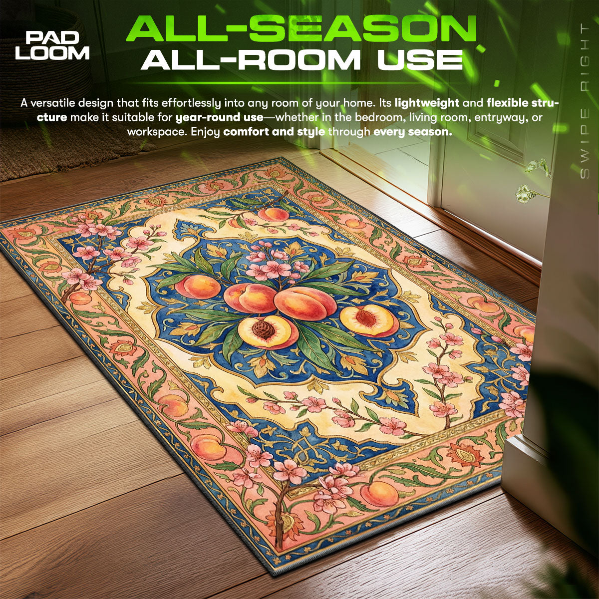 Detailed close-up of Peach rug pattern