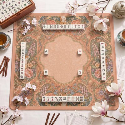 Peach Fox Mahjong Mat - Mah Jongg Table Mat