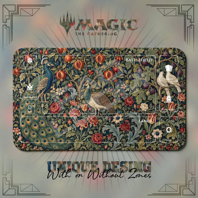Peacock Pomegranate Playmat - MTG Magic Mat