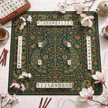 Peacock Tapestry Mahjong Mat – neoprene mah jongg table mat