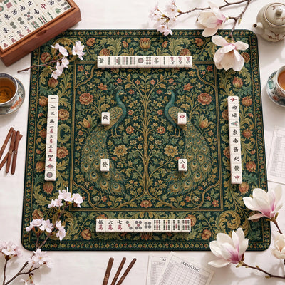 Peacock Tapestry Mahjong Mat - Mah Jongg Mat