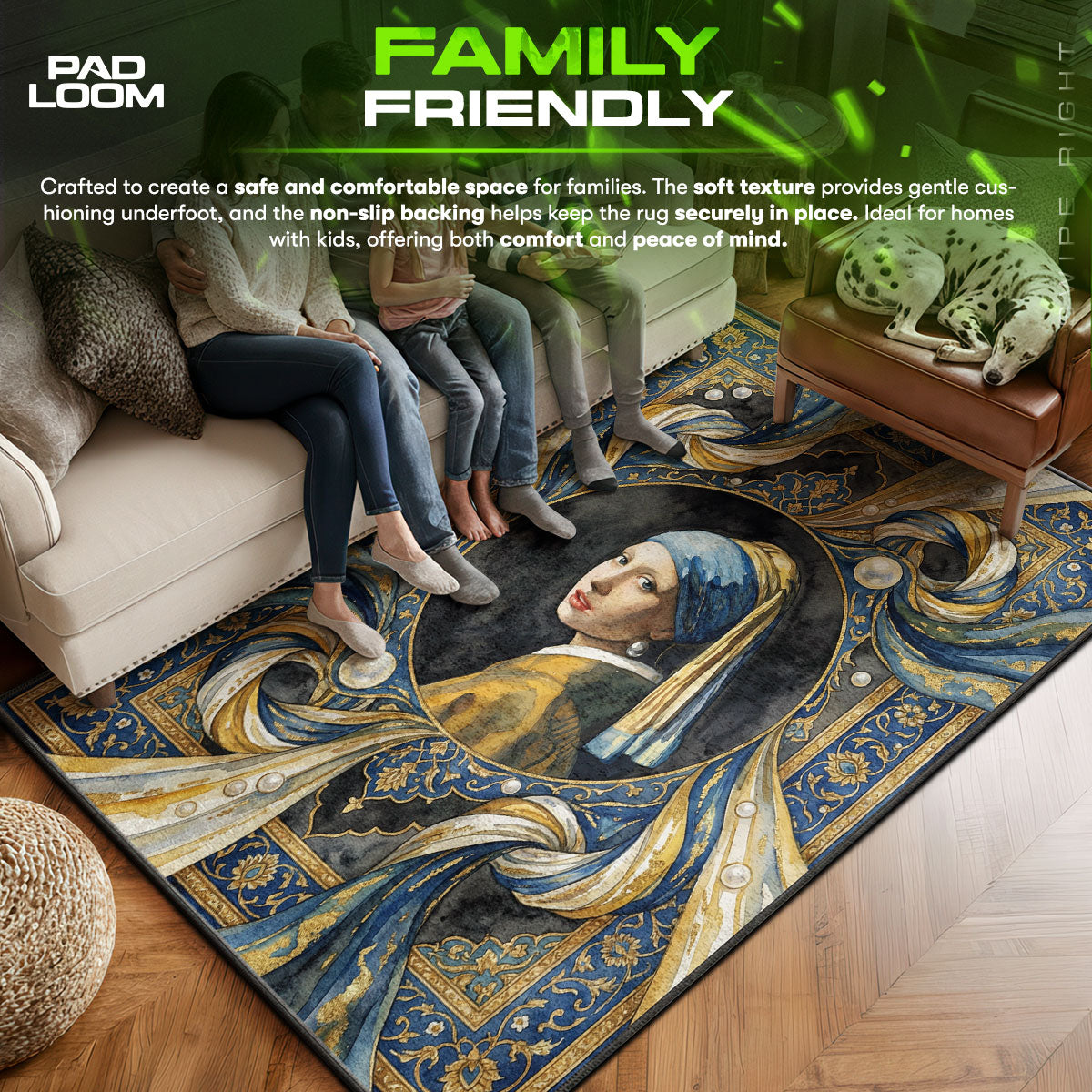 Area character design printed on rug
